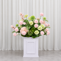 Colonne de fleurs artificielles mélangées rose et vert pour décoration de mariage, Noël, événements de remise de diplômes, ensemble de piédestaux, vente en gros personnalisée