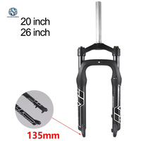 Fourche de suspension 20/26 pouces pour vélo de neige à pneus larges - Course de 100/110 mm, ressort mécanique pour pneus de 4,0 pouces