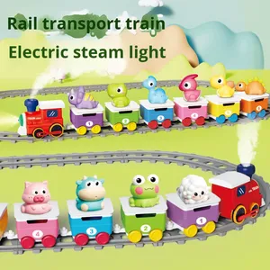 Tren de <span class=keywords><strong>Vapor</strong></span> para Niños Bechotoy, <span class=keywords><strong>Juguete</strong></span> Educativo de Construcción con Vías Enlazables, <span class=keywords><strong>Locomotora</strong></span> y Bola Flotante - Product Image 2