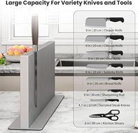 Porte-couteaux magnétique universel double face, porte-couteaux de grande capacité en acier inoxydable SUS304 pour ustensiles de cuisine