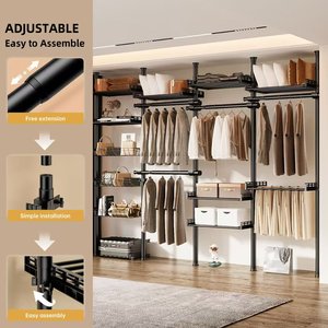 Hệ thống giá treo quần áo bằng kim loại cho phòng ngủ, hệ thống tủ quần áo di động, hệ thống tủ quần áo tự lắp ráp, tủ quần áo kết hợp - Product Image 2