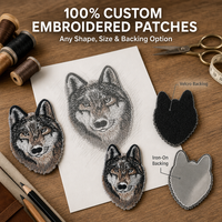 Écusson brodé personnalisé tête de loup, badge animal, applique loup pour vestes, jeans, chapeaux, sacs, vêtements, marques de prêt-à-porter