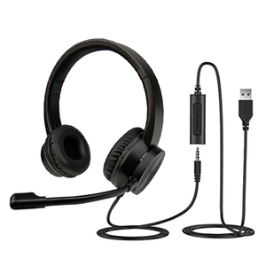 Casque filaire à réduction de bruit, connecteur 3,5 mm + USB, étanche IPX-3, câble de 200 cm pour ordinateur, musique et jeux - Vente chaude - Product Image 1