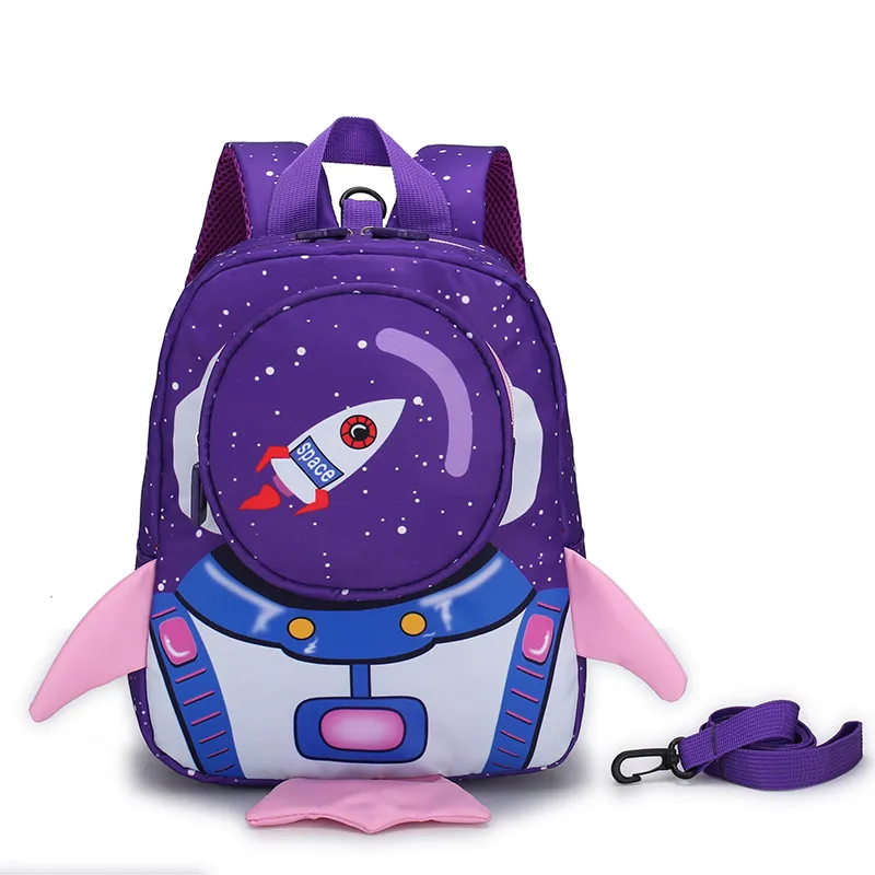 Promoción barata Impresión de dibujos animados astronauta 3D lindo moda Niño jardín de infantes mochila impermeable para niños escuela