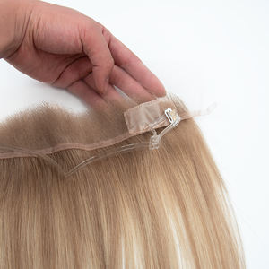 Topper de cheveux humains vierges bruts européens avec ligne de cheveux blanche, en dentelle suisse HD, racine naturelle, blond - Product Image 6