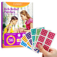 Lot de 36 patchs anti-insectes colorés certifiés CE pour enfants et adultes, soulagement naturel des démangeaisons par hydrocolloïdes contre les moustiques et les tiques