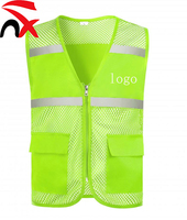 Gilet Réfléchissant en Maille à Vente Chaude pour Travailleurs, Gilet de Construction Nocturne à Bandes Réfléchissantes, Gilet Multi-Poches pour Volontaires en Extérieur