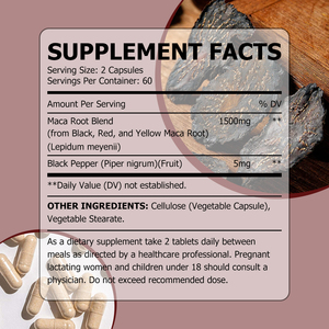 Capsules de racine de Maca de haute qualité pour femmes, mélange de racine de Maca, soutien énergétique, favorise la performance et l'énergie. - Product Image 2