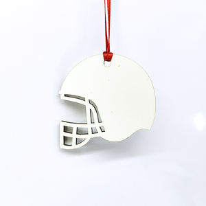 Ornement de Noël en forme de <span class=keywords><strong>casque</strong></span> de football, décoration en bois MDF pour presse à chaud - Product Image 4