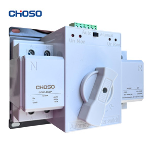 Interrupteur de transfert automatique (ATS) domestique CHOSO COQ1-63/2P 63A 2P avec papier de protection enduit, capacité de coupure 5kA/6kA, 400V - Product Image 5