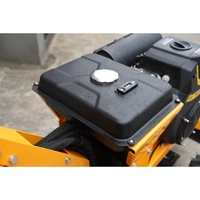 Broyeur de souches thermique 27 CV haute puissance, d'occasion, pour travaux d'arboriculture, avec démarreur électrique et commande à la marche.