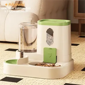 새로운 디자인 자동 친환경 플라스틱 고양이 사료 물통 세트 중력 자동 급식기 실내 소형/중형 고양이용 - Product Image 3