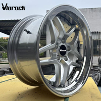 Rines Forjados Viorock de 2 Piezas, Diseño de Estrella Pulida con Borde Escalonado, 17x8J 18x9/10J 5x114.3, Compatibles con Toyota Supra y Mitsubishi Lancer