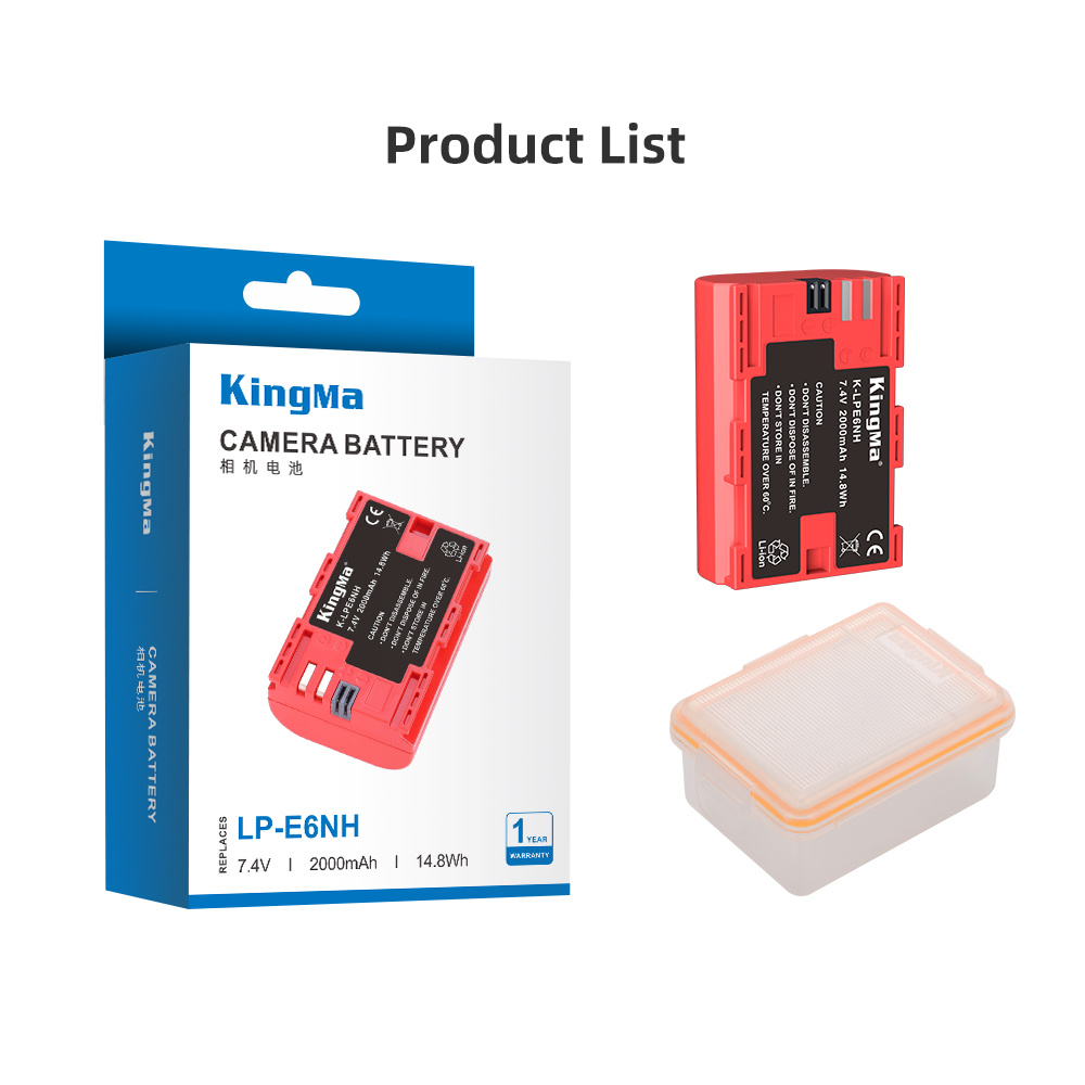 KingMa LP-E6NHデジタル充電式リチウムイオンバッテリーLPE6NH