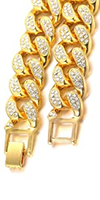 HIP HOP Cubain Chian 16K 18K Or Blanc Lab Grown Diamant Bracelet Collier Cadeau Fête Hommes Femmes Personnalisé