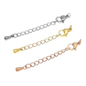 Cadena de Extensión con Cierre de Langosta de Acero Inoxidable, Cierre Ajustable en Forma de Lágrima, Accesorios para Joyería DIY - Product Image 2