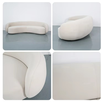 Canapé Modulable Courbé Design Luxe Moderne en Velours Contemporain Mobilier d'Intérieur Salon Ensemble de Canapés Bouclés pour Salon