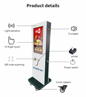 32 "support de sol IP65 étanche extérieur Restaurant écran tactile système de commande et paiement kiosque commande Machine pour Restaurant