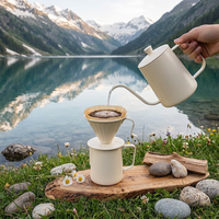 Ensemble de presse à café manuelle portable en acier inoxydable Tinry avec sac, petit MOQ, pour camping, pique-nique, toutes saisons