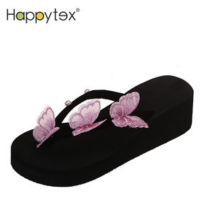 Moda <span class=keywords><strong>tacco</strong></span> zeppa <span class=keywords><strong>con</strong></span> suola spessa farfalla <span class=keywords><strong>infradito</strong></span> pantofole da <span class=keywords><strong>donna</strong></span> nuovi stili 2024 sandali antiscivolo per spiaggia - Product Image 1