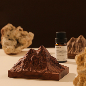 Diffuseur d'aromathérapie en forme de <span class=keywords><strong>montagne</strong></span> en bois massif sans feu - Product Image 3