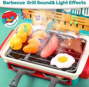 Ensemble <span class=keywords><strong>de</strong></span> <span class=keywords><strong>jeu</strong></span> <span class=keywords><strong>de</strong></span> <span class=keywords><strong>cuisine</strong></span> barbecue pour enfants avec aliments décolorés, barbecue jouet avec son et fumée - Product Image 6