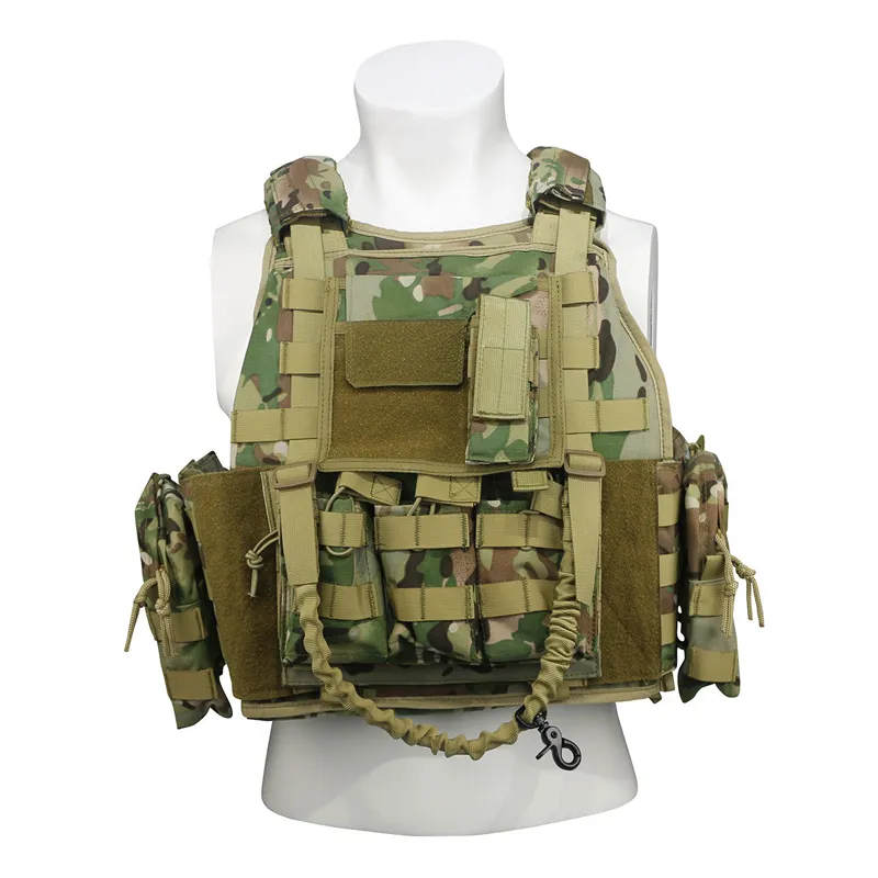 Drop Shipping Multicam 1000D nylon Heavy Duty Tactical Vest Customized Plate Carrier with Pouch and Sling