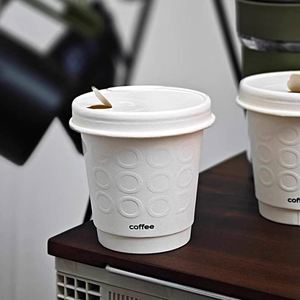 <b>Disposable</b> Luxury White Kraft Paper <b>Cups</b> Drink <b>Cup</b> Container Custom Embossed Double Wall Single Wall Paper <b>Cup</b> With Logo - Product Image 2
