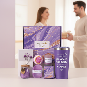 Panier-cadeau spa violet pour la Saint-Valentin 2026, kit de soins personnels pour femmes, idéal pour la fête des mères, cadeau de <span class=keywords><strong>mariage</strong></span> - Product Image 3