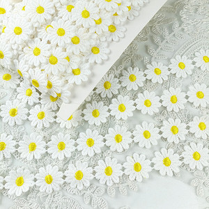 Premium Polyester Water Soluble Chemical Lace Daisy <strong>Sunflower</strong> <strong>Embroidered</strong> Trim for Garment Accessories Home Textile Decoration - Product Image 4