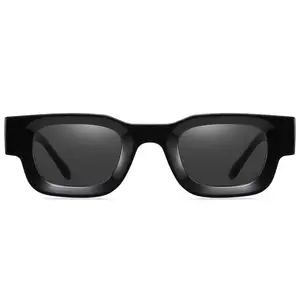Gafas de sol polarizadas rectangulares para hombre y mujer, lentes de sol de diseño Retro, cuadradas y gruesas, a la moda, con logotipo personalizado, 2023