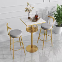 Meubles commerciaux modernes, plateau en bois avec pieds en métal, table haute de bar en bois pour cuisine, salle à manger, restaurant