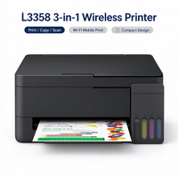 Printer Ink Tank Warna L3358 A4 3-in-1 Cetak Salin Pindai Nirkabel WiFi Cetak Mobile Tinta Kapasitas Tinggi untuk Rumah Kantor Kecil