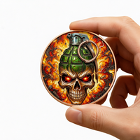 Pièce de monnaie en cuivre pur 999 de 5 oz et 1 oz, style graffiti, impression UV 3D colorée puissante en relief, cadeau créatif, artisanat métallique