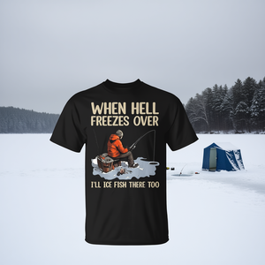 Pesca en el hielo: Cuando el infierno se congela, yo también me pescaré ahí - Camiseta - Product Image 3