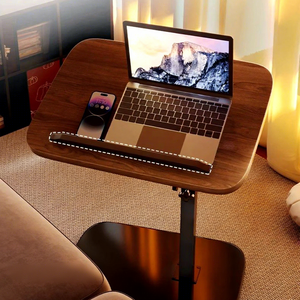 Modern Metal <b>Sofa</b> <b>Side</b> C-<b>Table</b> with Wide Tabletop and Stable Base for Coffee and Laptop Work - Product Image 1