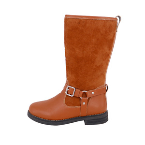 Bottes mi-longues <span class=keywords><strong>marron</strong></span> pour femmes, chaussures plates en cuir PU, cuissardes hautes à la mode pour dames, nouvel arrivage 2022 - Product Image 5