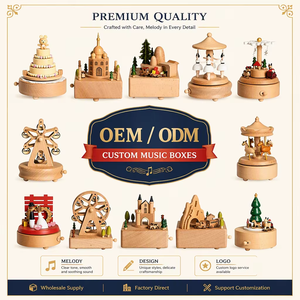 Caja de Música de Carrusel de Madera Hecha a Mano Directo de Fábrica, 18 Notas, Mecanismo de Relojería Giratorio, Logotipo Personalizado, Venta al por Mayor, Suministro de Regalos - Product Image 4