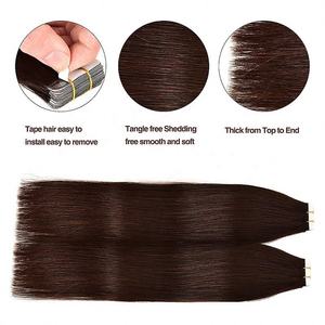 Extensions de cheveux en ruban adhésif en cheveux humains vierges russes de qualité Remy, cuticules intactes, trame invisible, Yaki, extensions de cheveux en ruban adhésif - Product Image 2