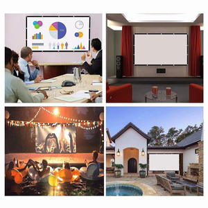Écran de projection portable pliable mural 16:9, 60-133 pouces, <span class=keywords><strong>tissu</strong></span> polyester, utilisation en extérieur/en intérieur - Product Image 6
