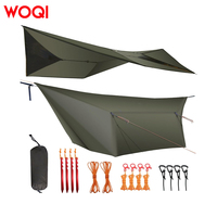 WOQI Grande tente de camping portable ultralégère Bâche Hamac Imperméable Pare-soleil Canopée Aluminium Acier Poteaux Nylon Extérieur