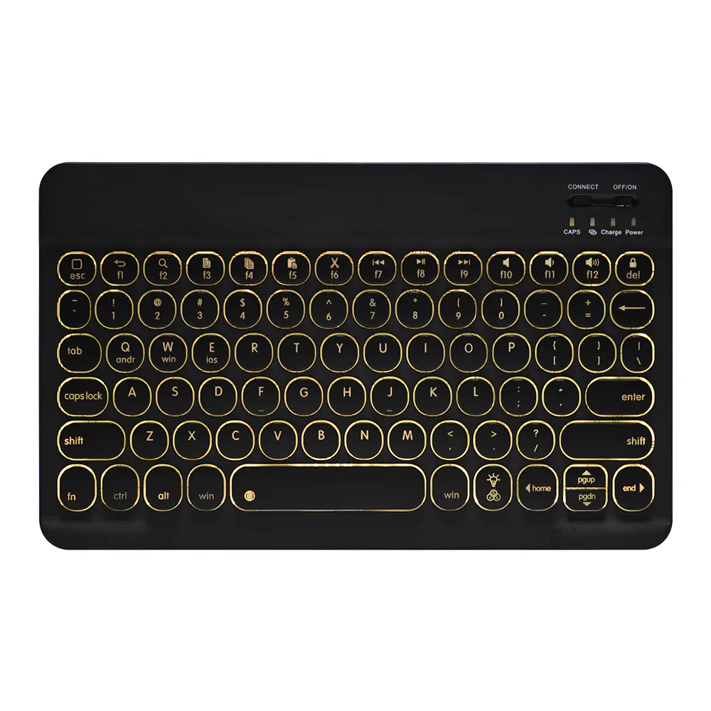 Hot Wholesale Mini BT Wireless Keyboard with Touch Pad Colorful Led Slim Keyboard For Tablet PC Computer