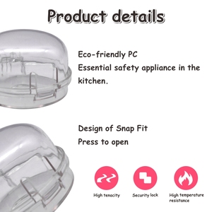 PRODIGY VB001 Cache-ventouses de sécurité transparents pour cuisinière à gaz, en PC, protection enfant, pour cuisine, logo personnalisé - Product Image 2