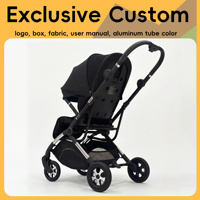 Poussette de luxe pour bébé, haute qualité, durable, sûre, cadre en alliage d'aluminium réglable, tissu pliable, siège rotatif à 360° à un bouton