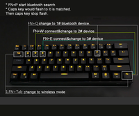 Keyboard mekanis berkabel BT, lampu latar RGB Keyboard mekanis dua mode dengan dasar logam