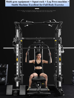 Machine Smith multifonctionnelle Équipement sportif d'haltérophilie Smith Machine Cable Crossover Fitness Gym Home