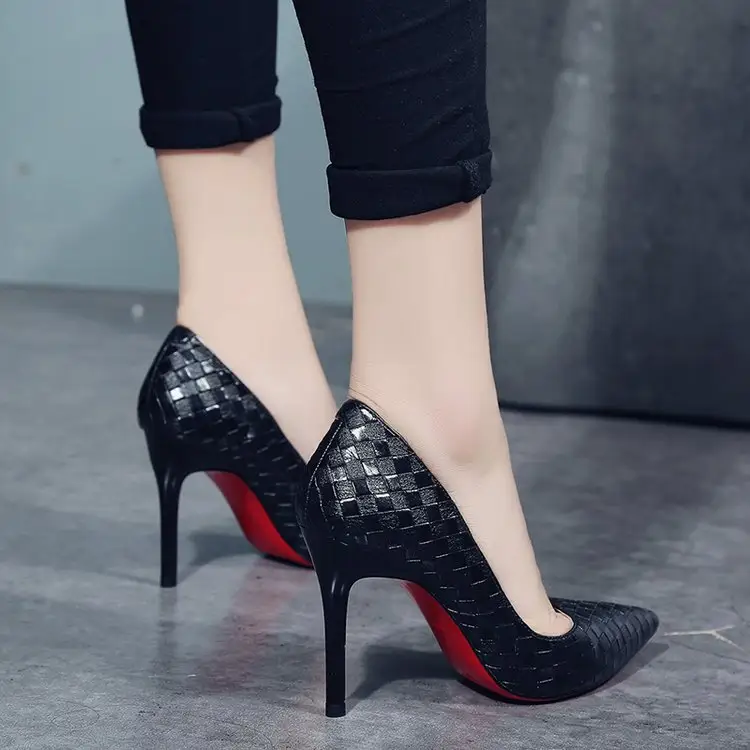 Europe Sexy Women Red Bottoms High Heels Pumps Spring Summer 2022 Pointed Thin Heels Slip-on Woman Party Shoes