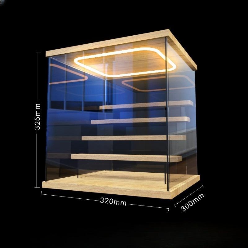 Série de lampes à dossier échelle en bois massif à cinq couches