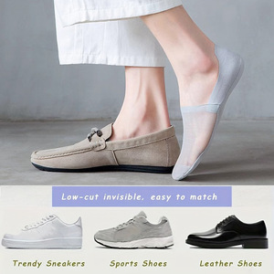 5 paia/lotto Calzini Invisibili da <span class=keywords><strong>Uomo</strong></span> in Seta Ghiaccio Ultra Sottili Traspiranti a Rete Scavata con Tallone in Silicone Antiscivolo - Product Image 6