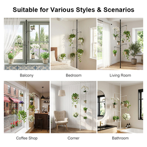 YIJIALE Support de Présentation de Pots de Fleurs Réglable en Métal Étanche pour Sol/Plafond/<span class=keywords><strong>Fenêtre</strong></span>, Présentoir 4H pour Jardinières, Utilisation en Jardin, Personnalisable - Product Image 5
